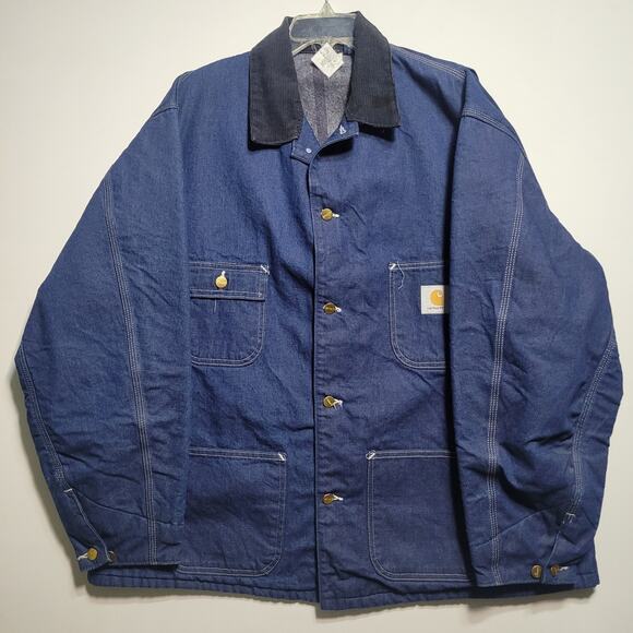 Vintage Carhartt 8LC Denim Chore Coat Jacket 50 (2XL) Blanket Lined Union 2PAC - Picture 11 of 16